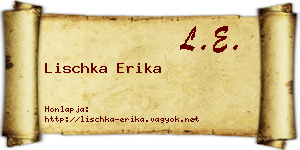 Lischka Erika névjegykártya